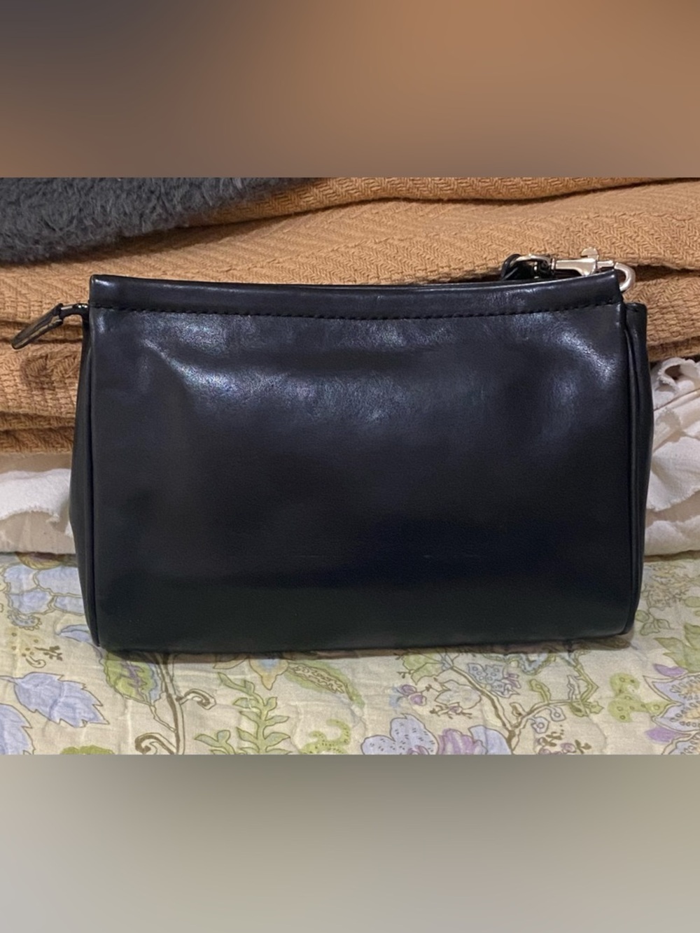 Coach Legacy Leather Wristlet Clutch Purse Bag Silver Hardware Minimalist Black - Picture 2 of 10